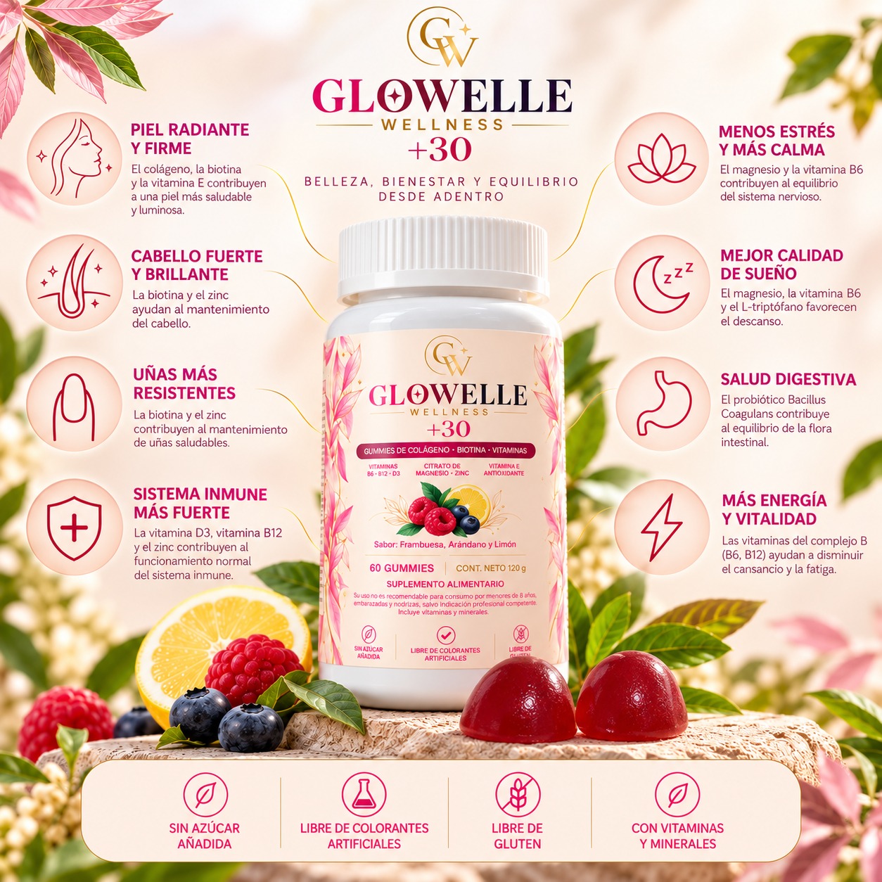 Las gummies del producto.